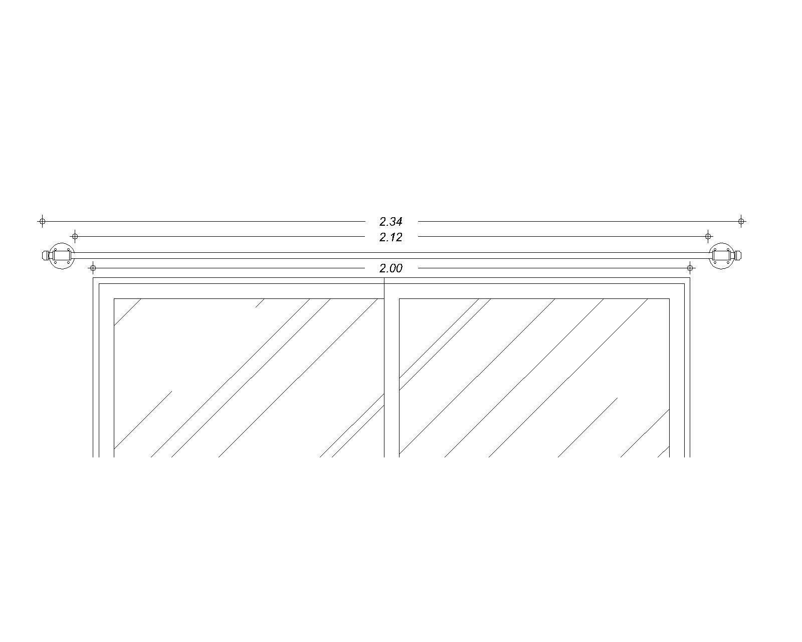 Cortinero Doble, Tubo Desmontable Industrial 2.00 M