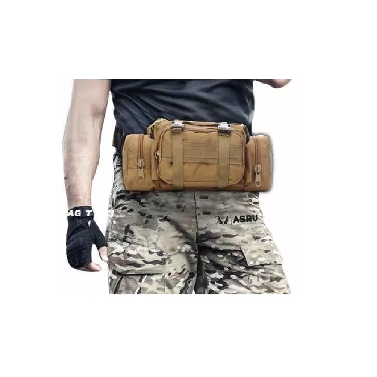 Mochila Pechera Cangurera Multi Posiciones Táctica Camuflaje Kaki