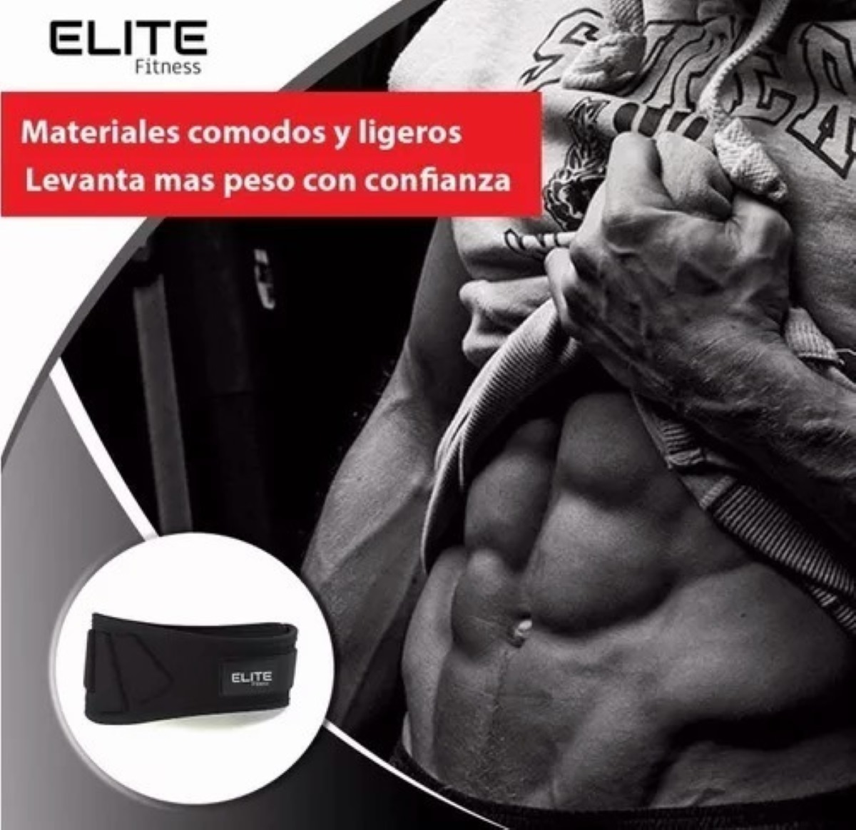 Faja Cinturón Para Pesas de Fuerza Gym Carga Negro