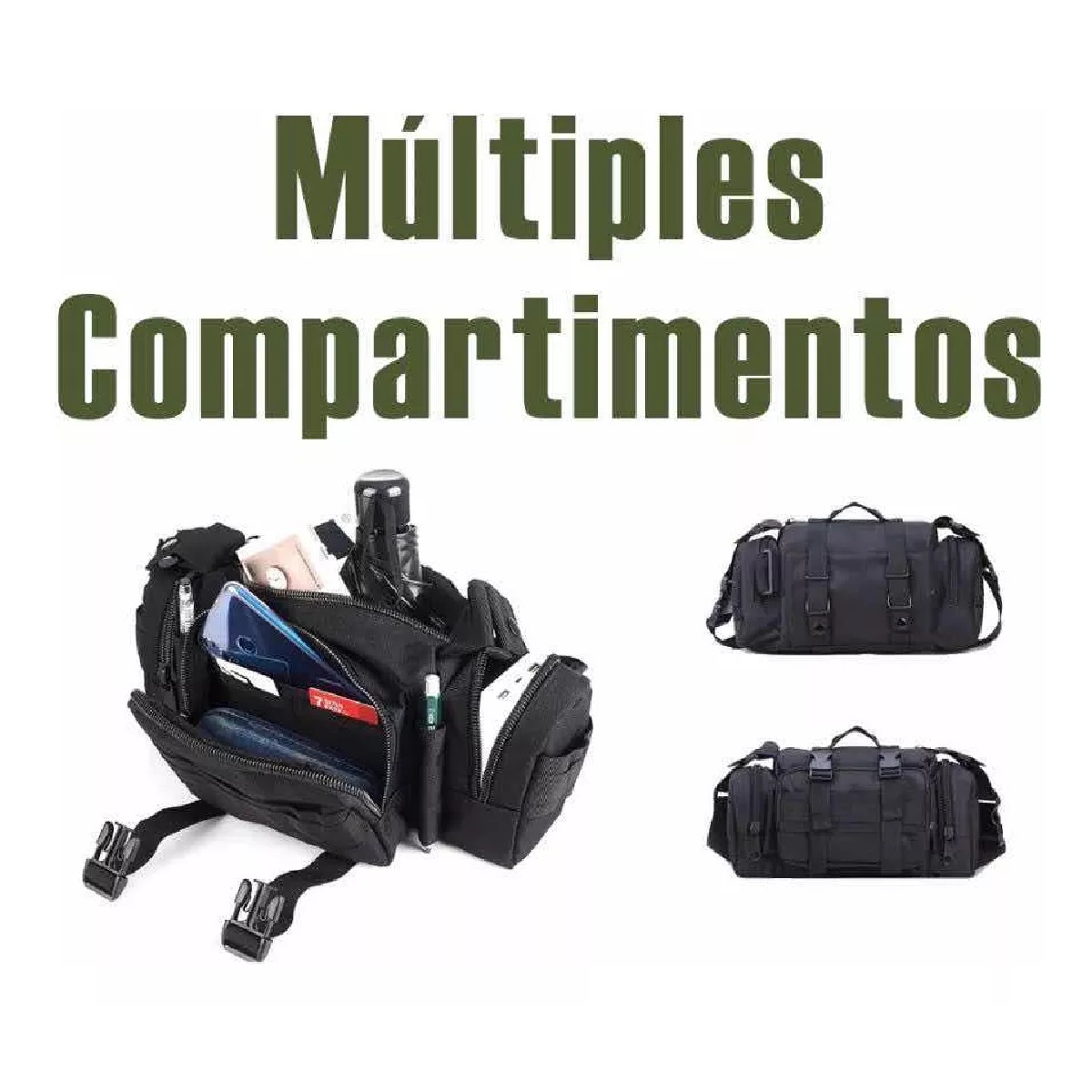 Mochila Pechera Cangurera Multi Posiciones T ctica Camuflaje Negro