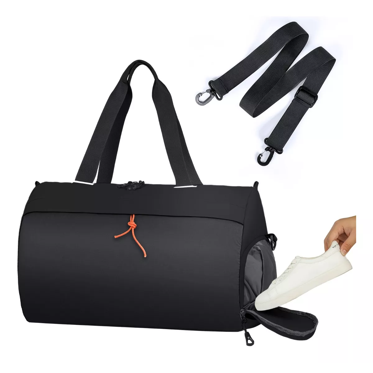 Maleta Deportiva Bolsa Gimnasio Impermeable De Gran Capacidad Negro