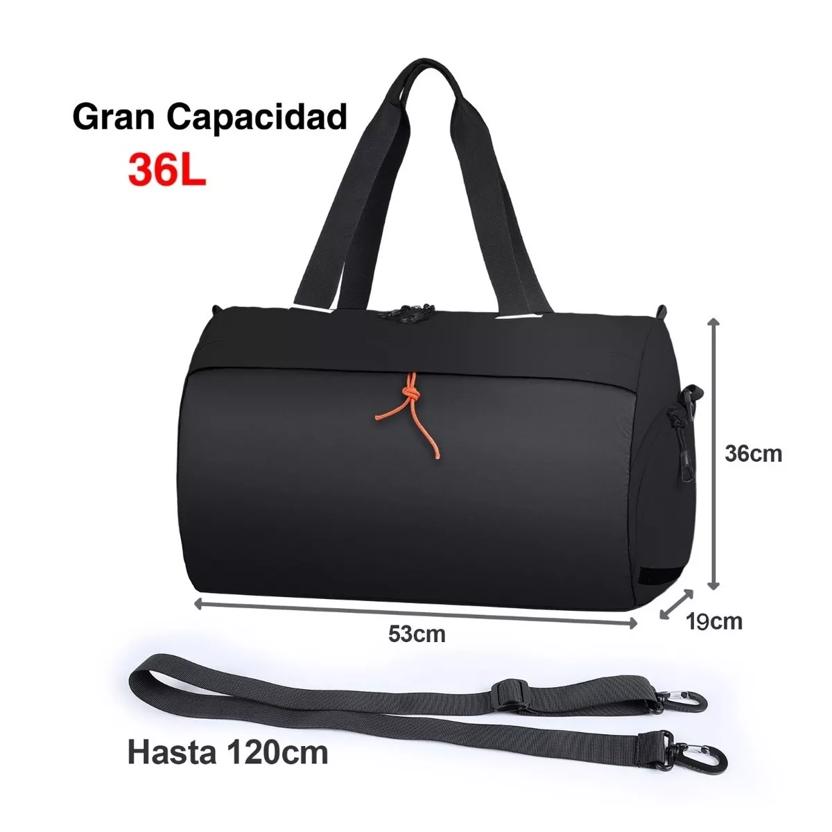Maleta Deportiva Bolsa Gimnasio Impermeable De Gran Capacidad Negro