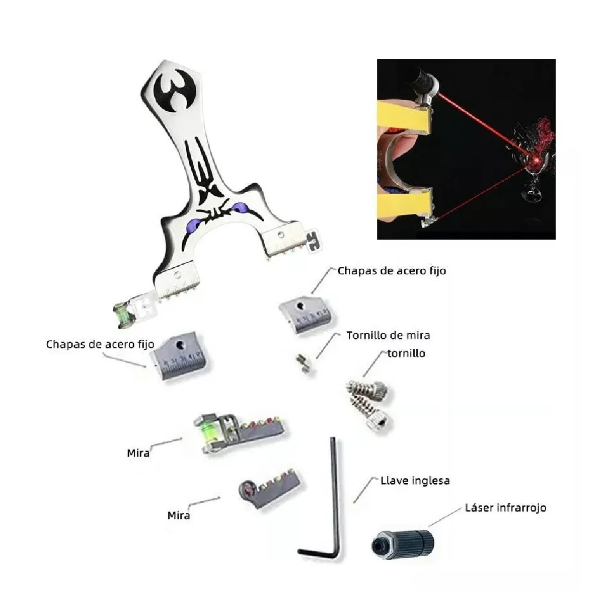 Kit Resortera Profesión Pesca Cacería Tirachinas Metalslingshot