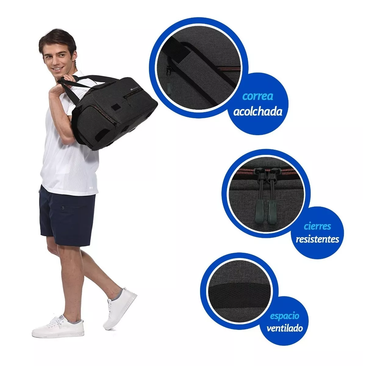 Mochila Gym Maleta Deportiva De Mano Para Gimnasio Y Viaje Negro