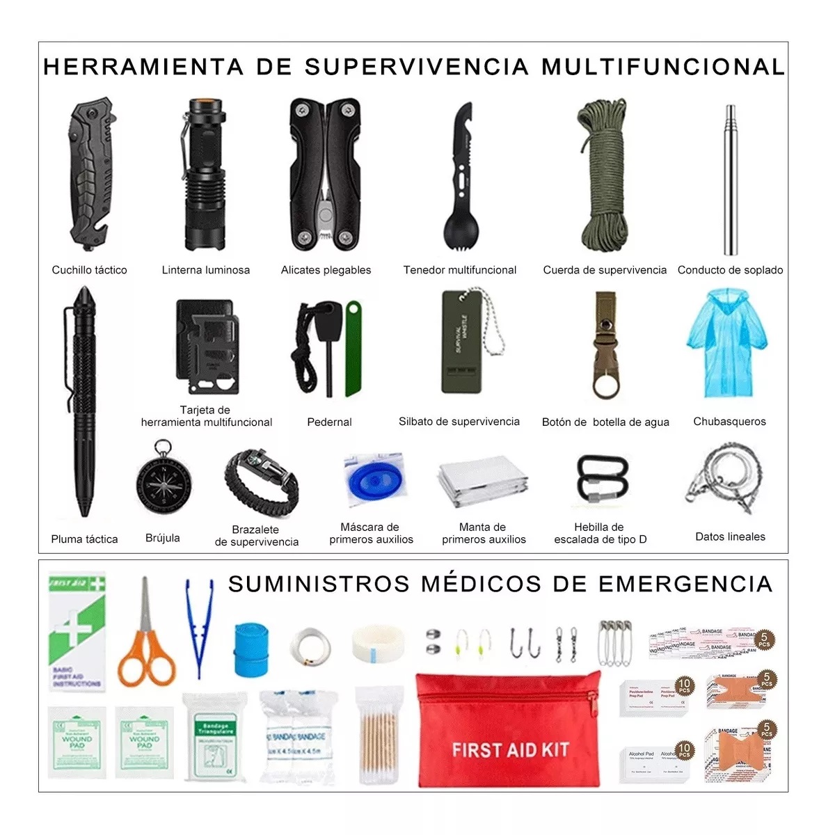 Kit De Supervivencia Emergencia Portátil Para Camping