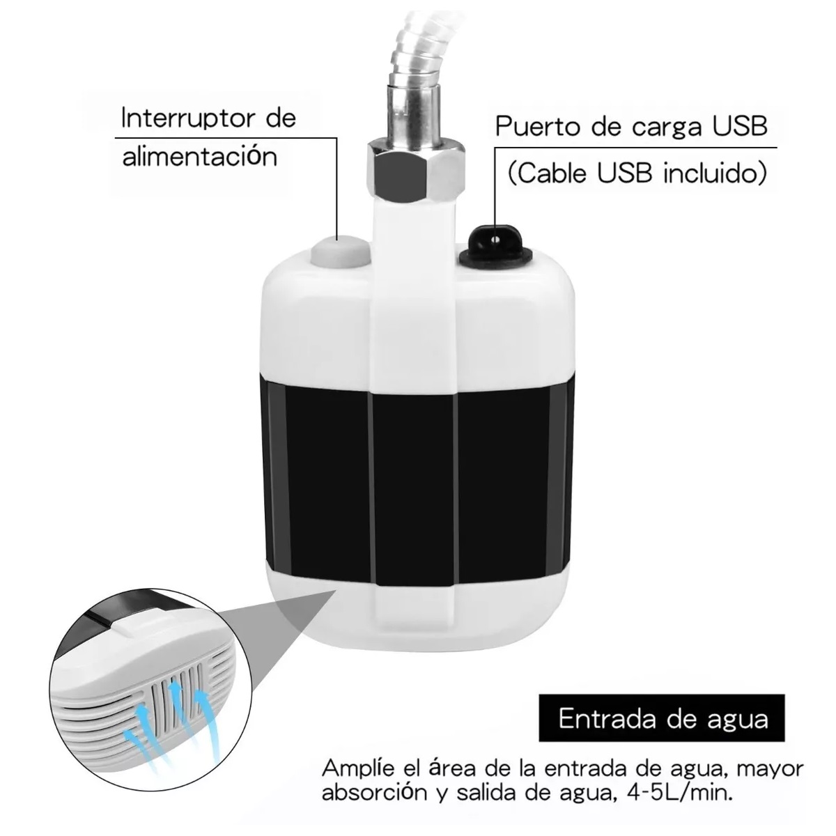 Ducha Regadera Portátil De Camping Recargable Al Aire Libre