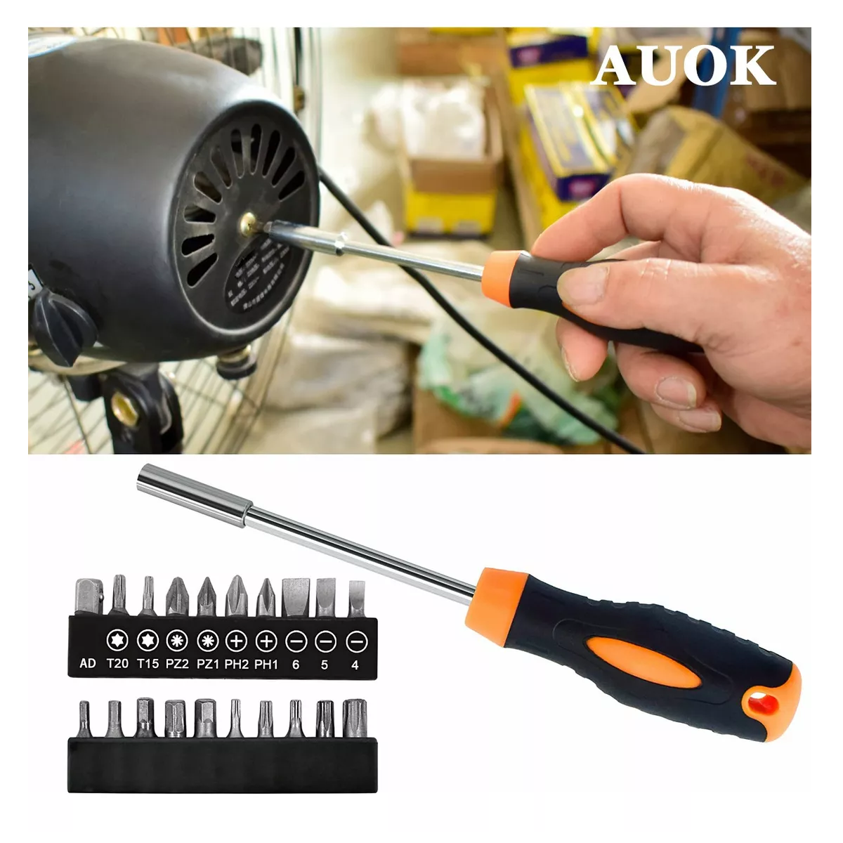 Juego De Herramientas Mecanicas Hogar Desarmadores 36pzs Set