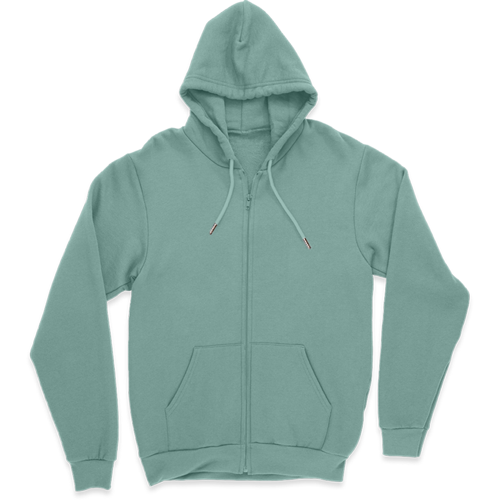 Sudadera Hoodie Menta con Cierre, Capucha y Cangurera, Calientita, Casual, Abrigo, Chamarra