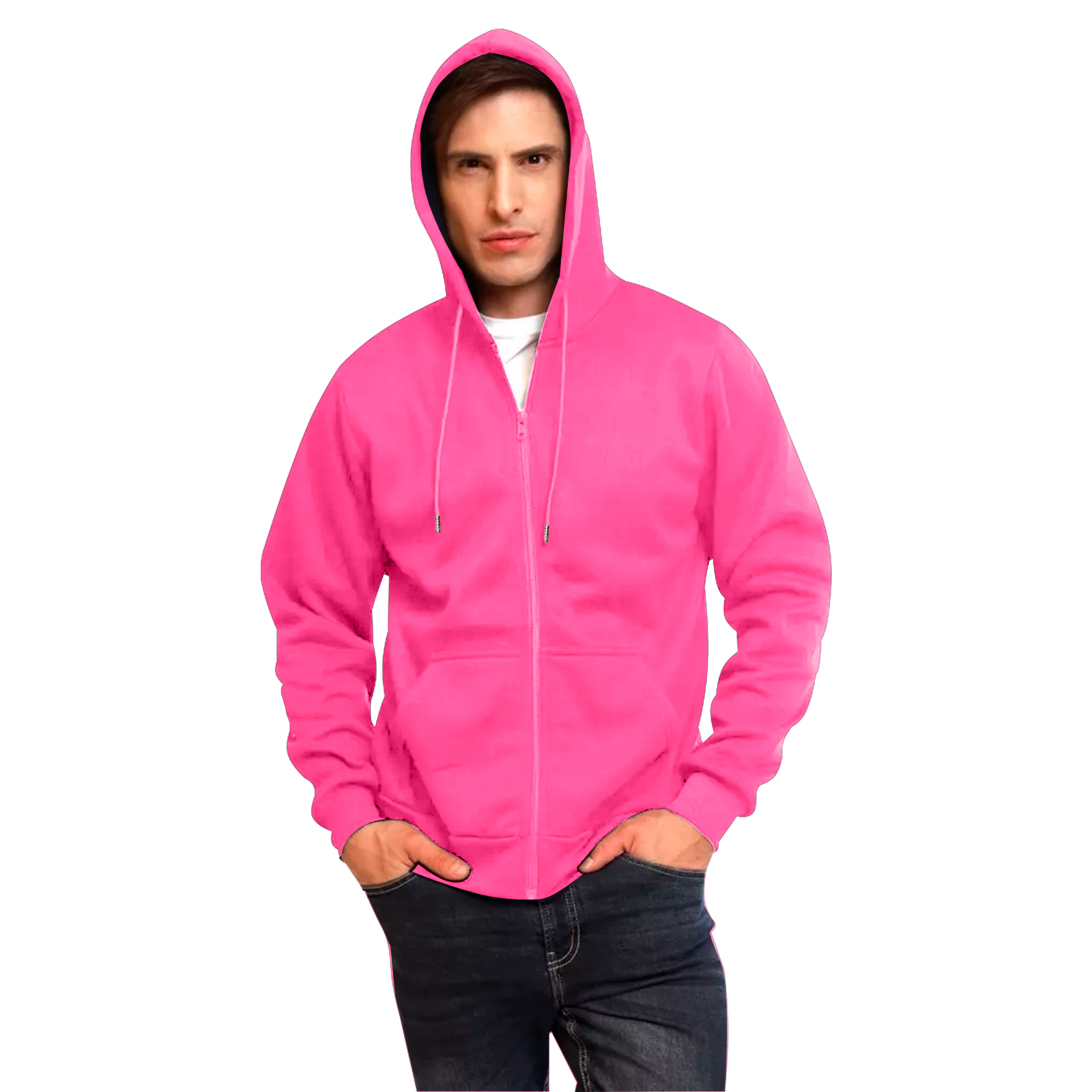 Sudadera Hoodie Fiusha con Cierre, Capucha y Cangurera, Calientita, Casual, Abrigo, Chamarra