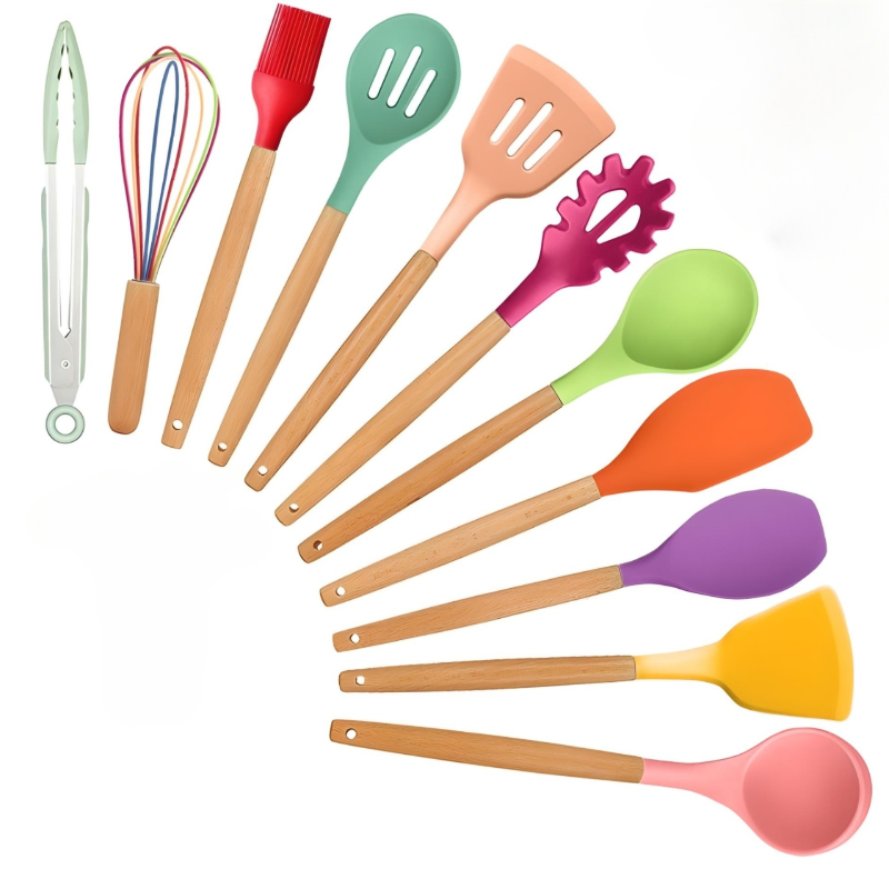 Utensilios Silicona Cocina Espatulas Reposteria 12 Set colores