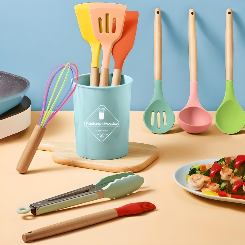 Utensilios Silicona Cocina Espatulas Reposteria 12 Set colores