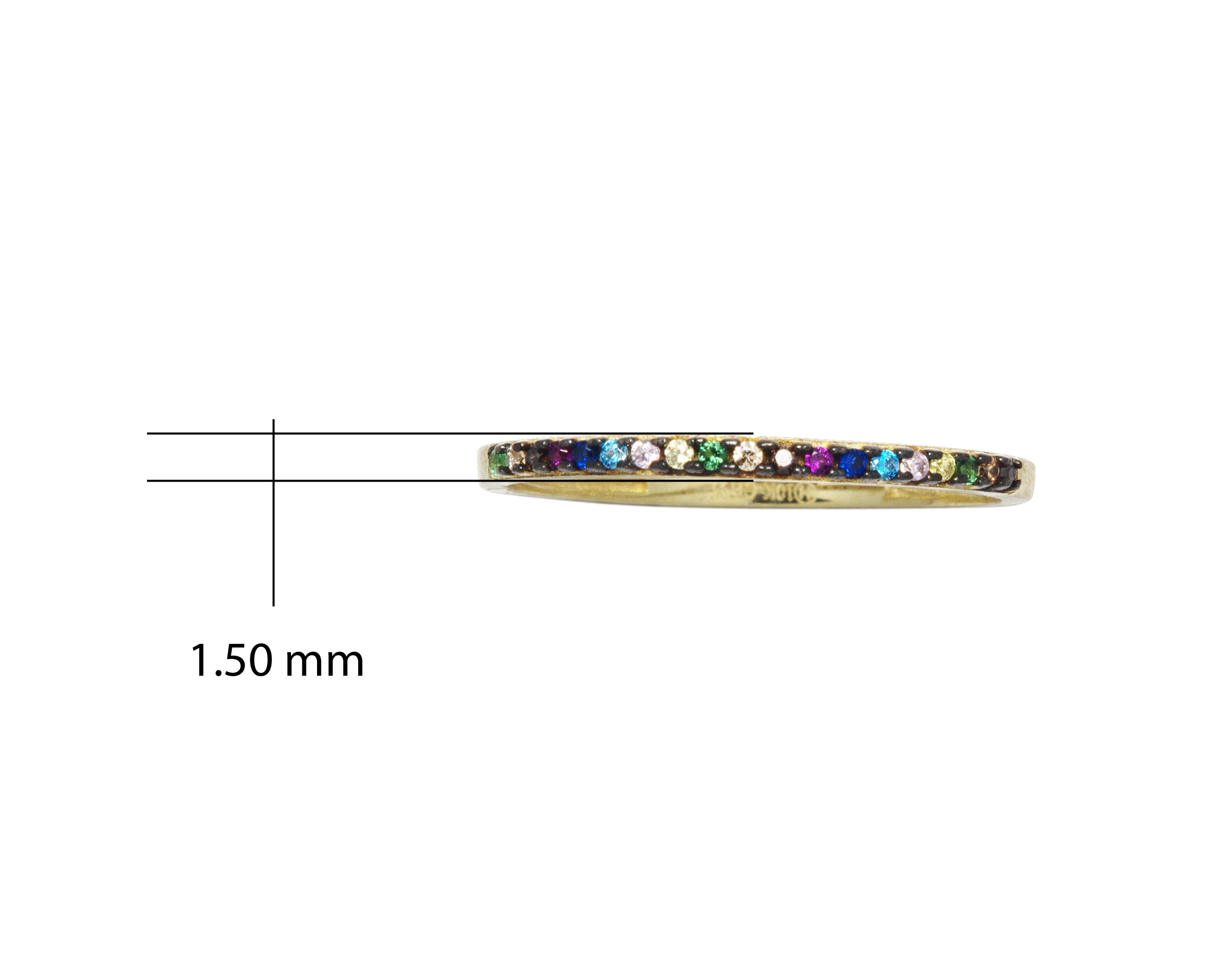 Anillo Oro 10k Horoz Churumbela colores #7 Si120.