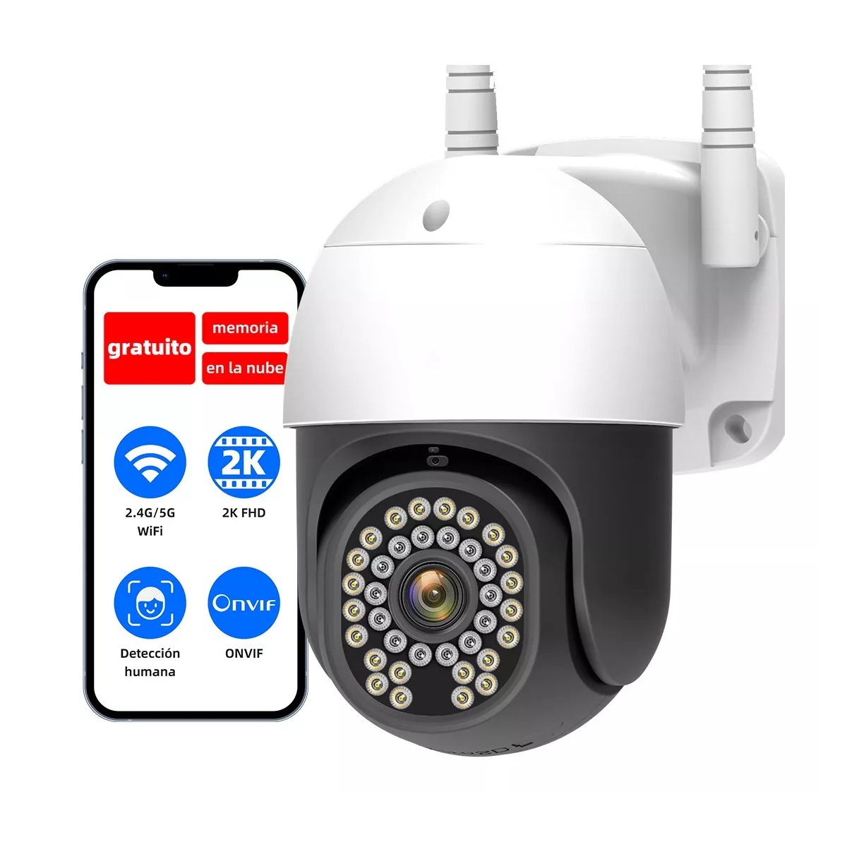 Cámara Seguridad Exterior 3mp 5gwifi Vigilancia 