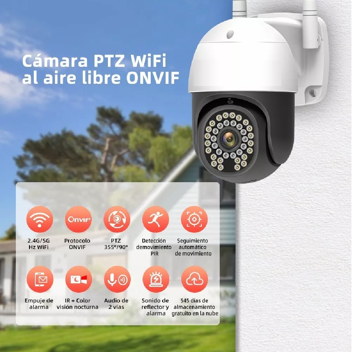 Cámara Seguridad Exterior 3mp 5gwifi Vigilancia 