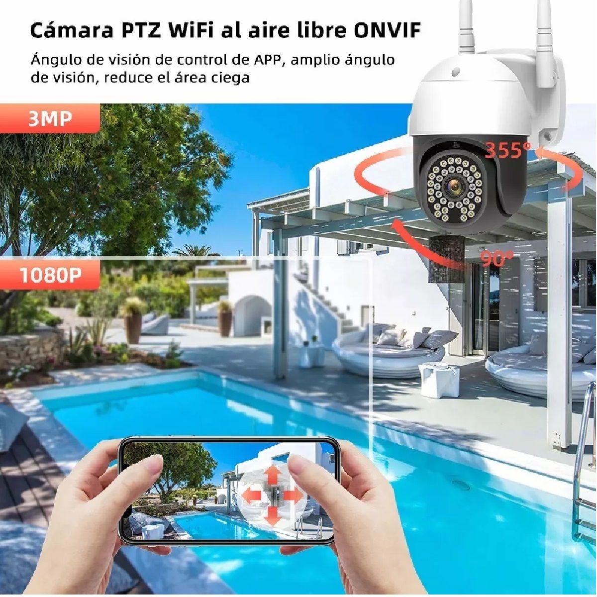 Cámara Seguridad Exterior 3mp 5gwifi Vigilancia 