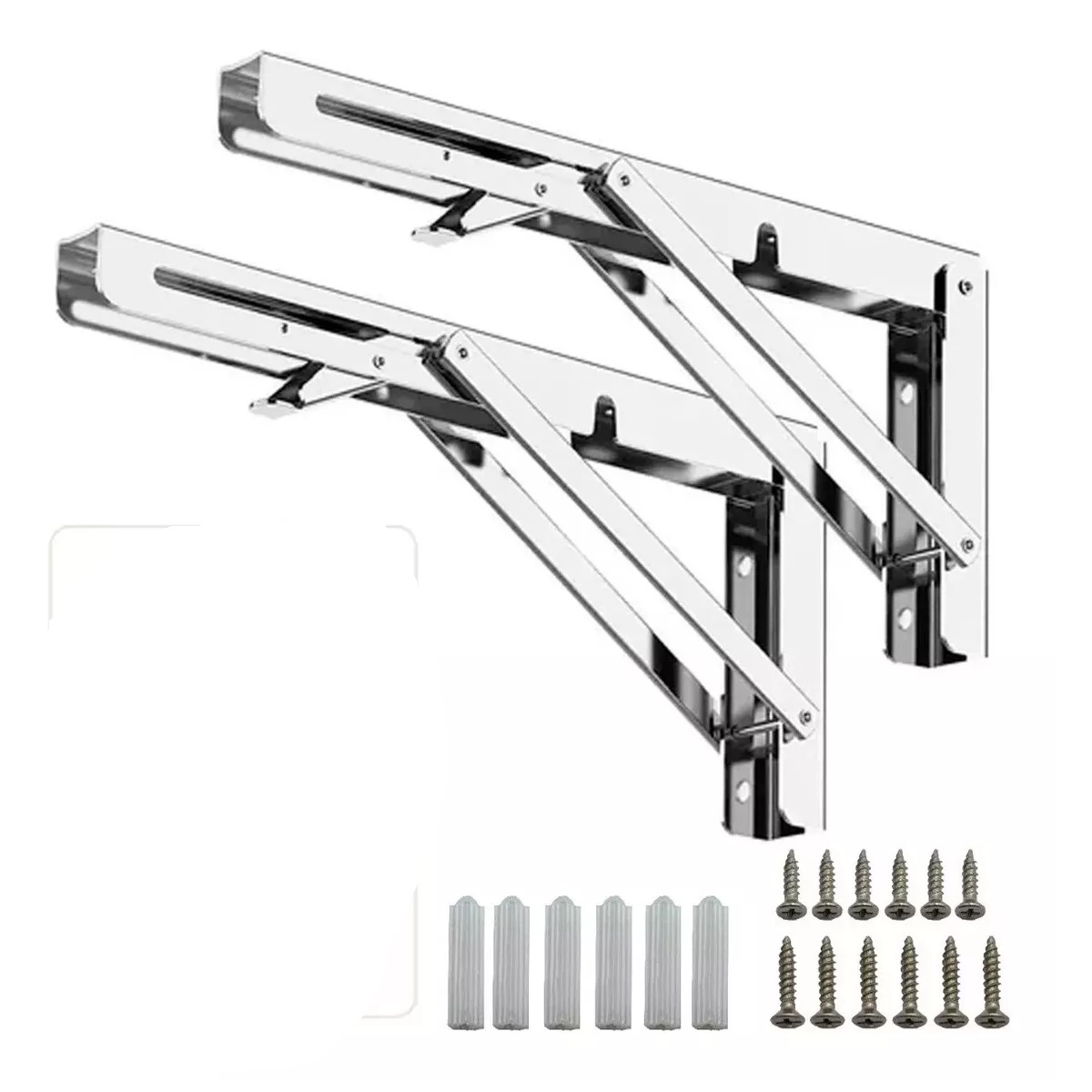 Par Soportes Para Repisas Plegable Acero Inoxidable