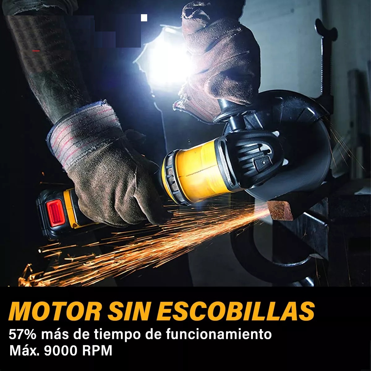 Kit Esmeril Angular Inalámbrica Amoladora Sin Escobillas 125 Mm