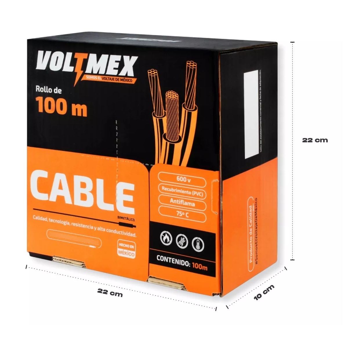 Cable Eléctrico Calibre 12 Thw Cca 100m 600 V Blanco