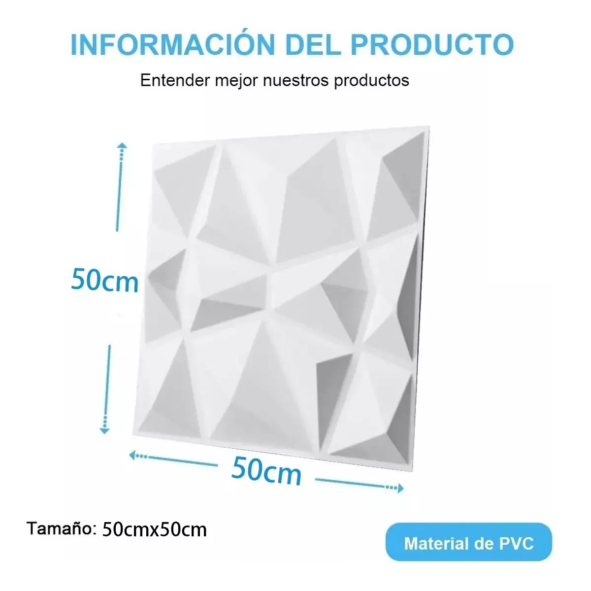 Set Paneles Decoración Hogar 3d Impermeable Pvc 50*50cm 12pcs