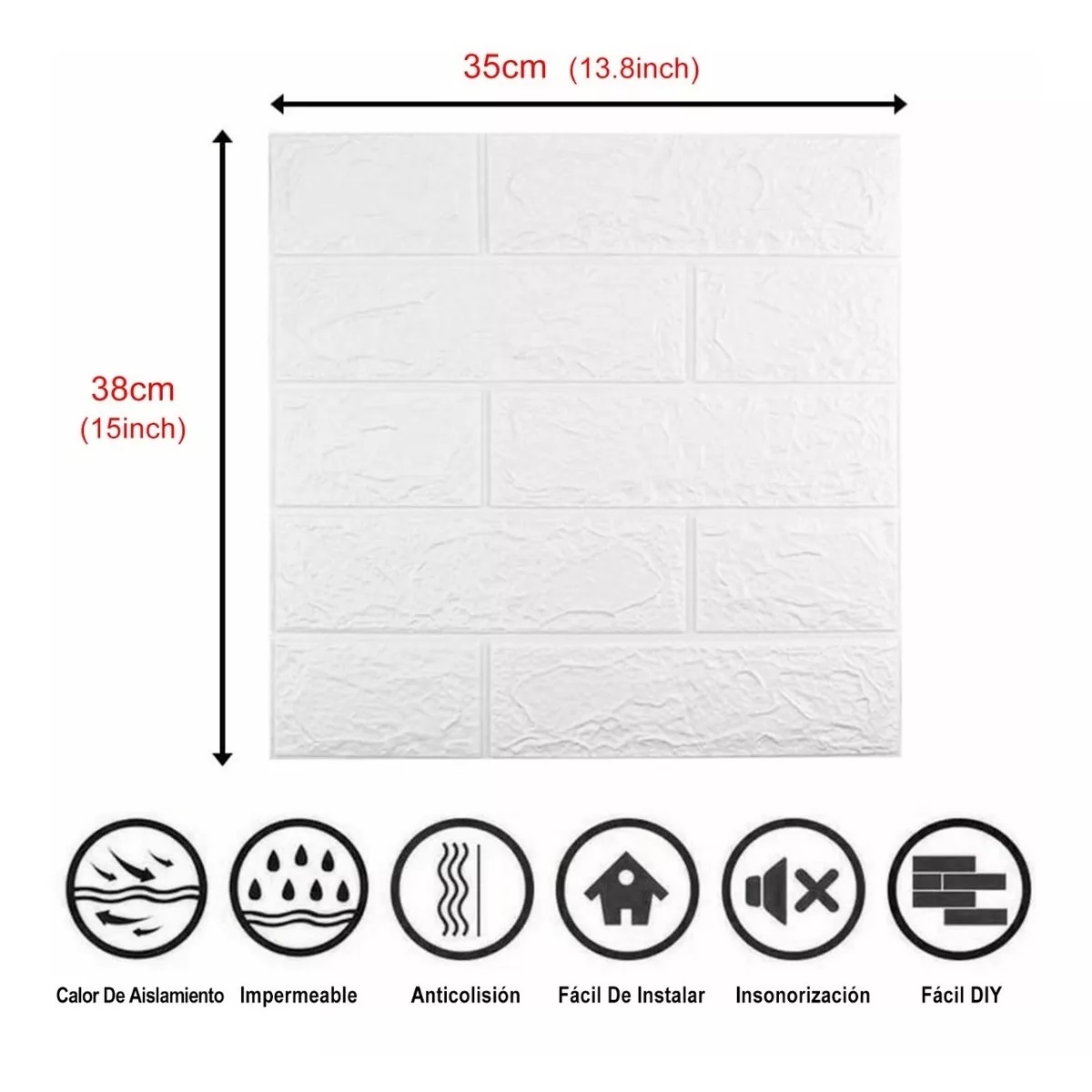 Set Pegatina De Pared Patrón De Ladrillo3d Textura Papel Tapiz Blanco