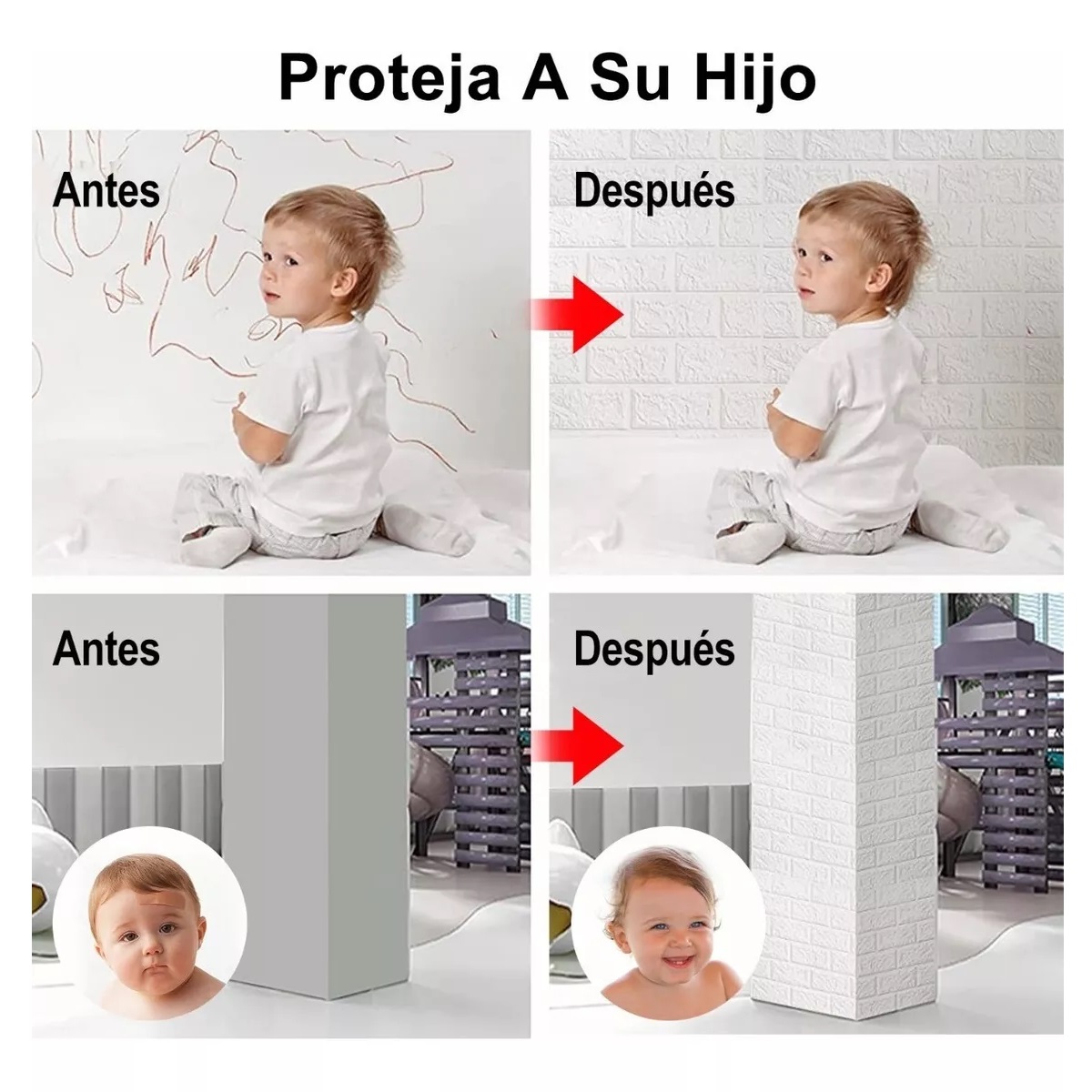 Set Pegatina De Pared Patrón De Ladrillo3d Textura Papel Tapiz Blanco