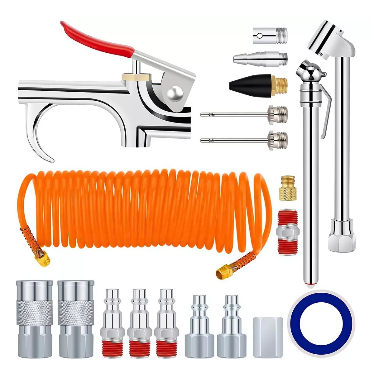 Kit Accesorios Aire Para Compresor Con Manguera 20 Piezas