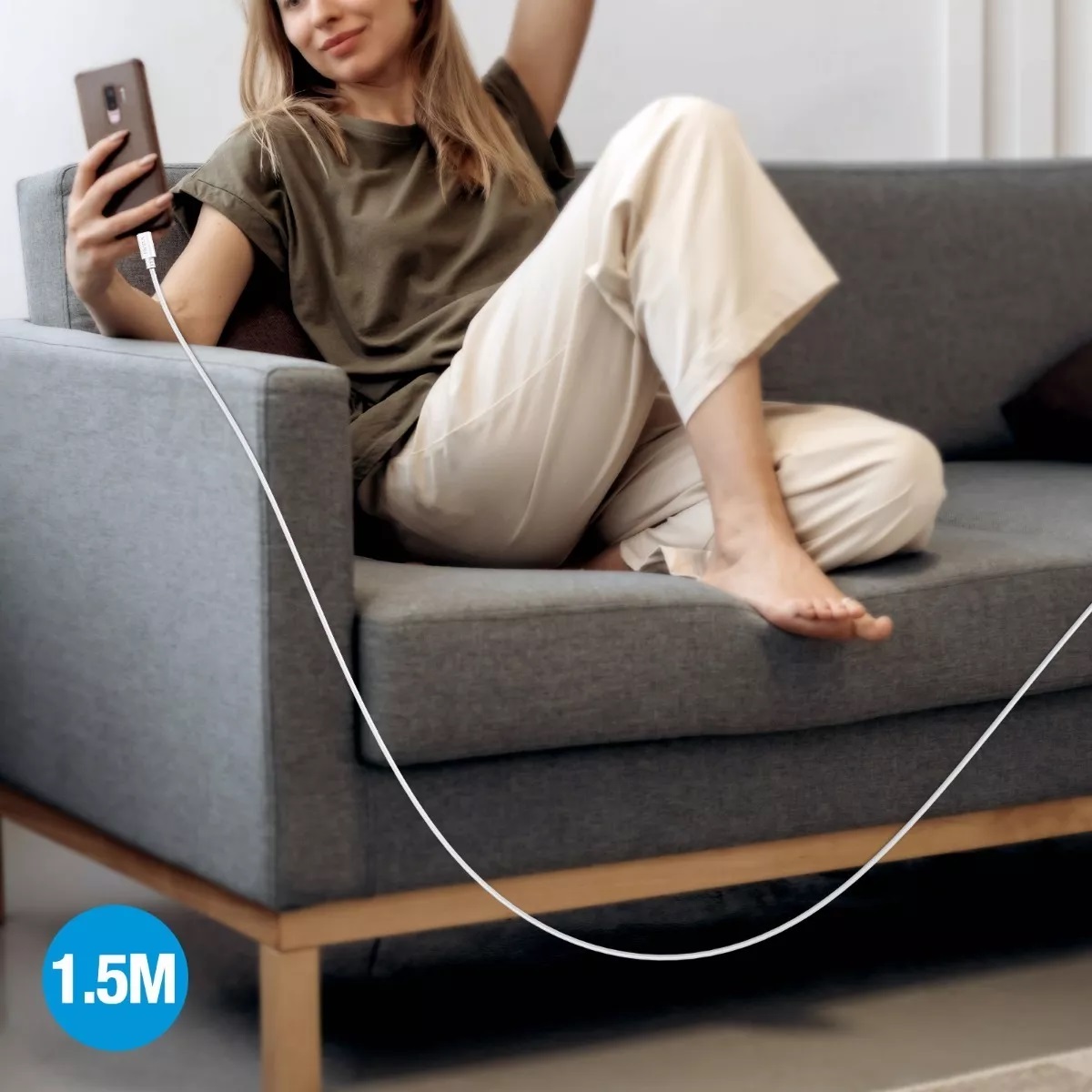 Cable V8 Micro Usb Reforzado 1.5m ( Paquete 10 Pzs )