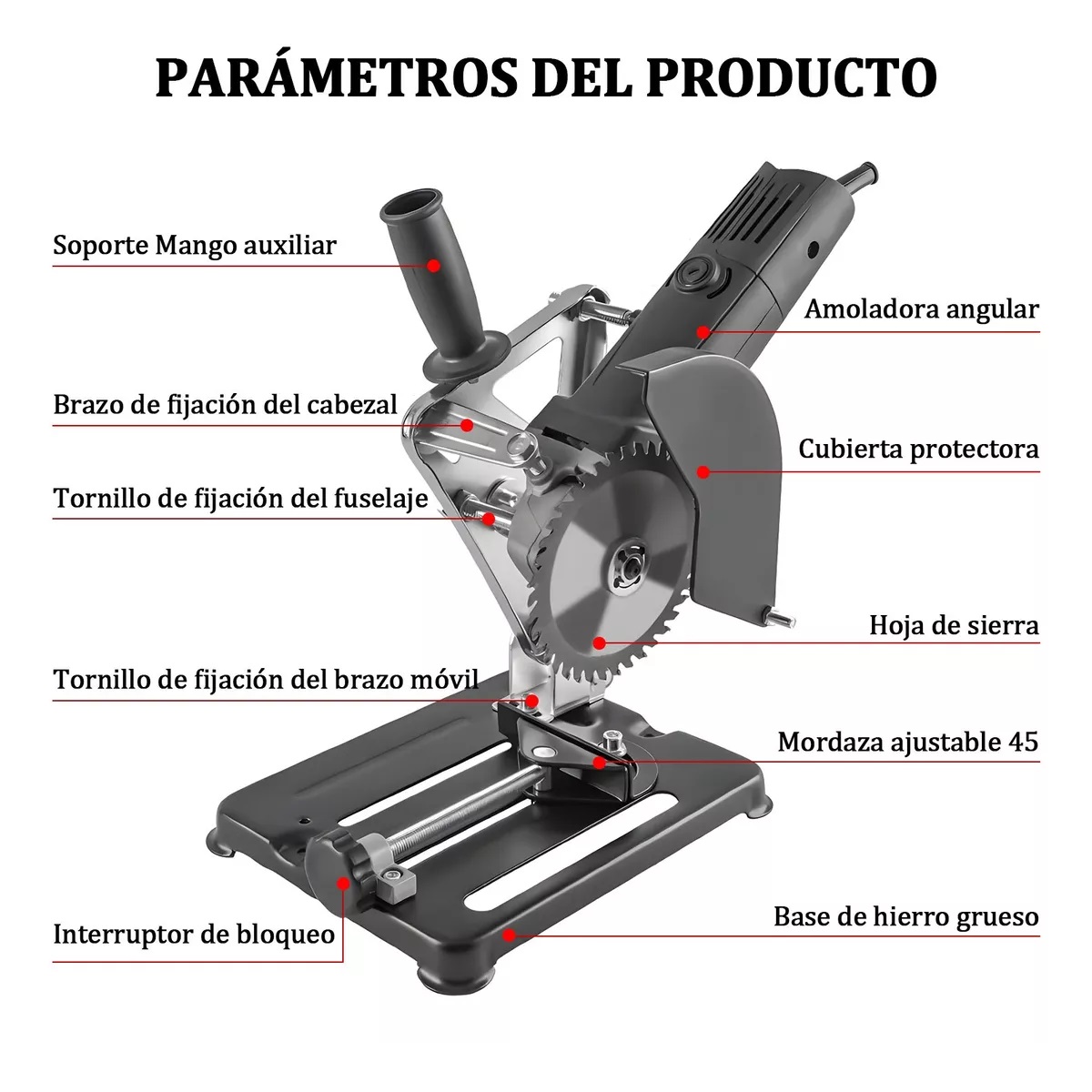 Soporte Para Esmeril Angular Ajustable Base De La Herramient