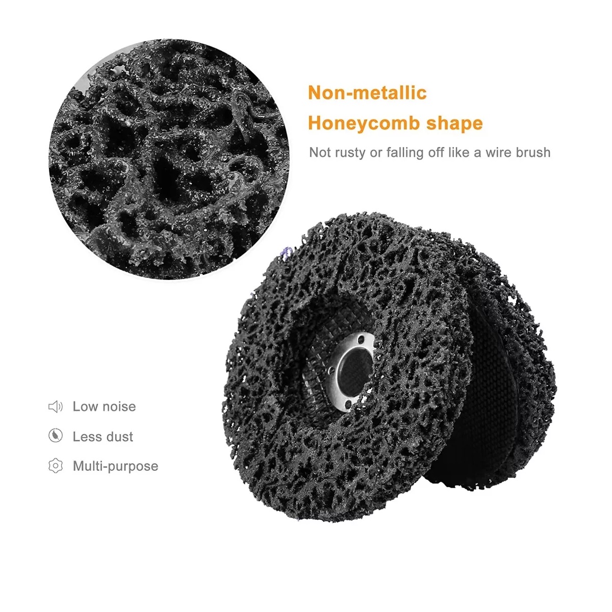 Set Disco De Pulido Para Eliminar Óxido Y Pintura 6 Pzas Negro