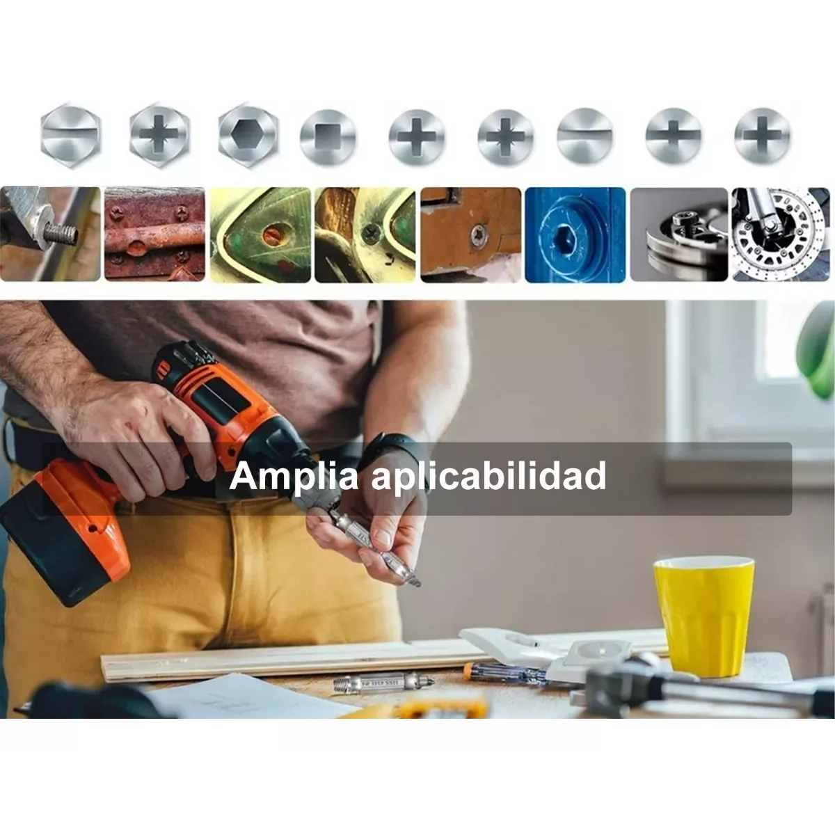 Set 6pcs Herramienta Extractor Quita Tornillo Roto Perno Hss