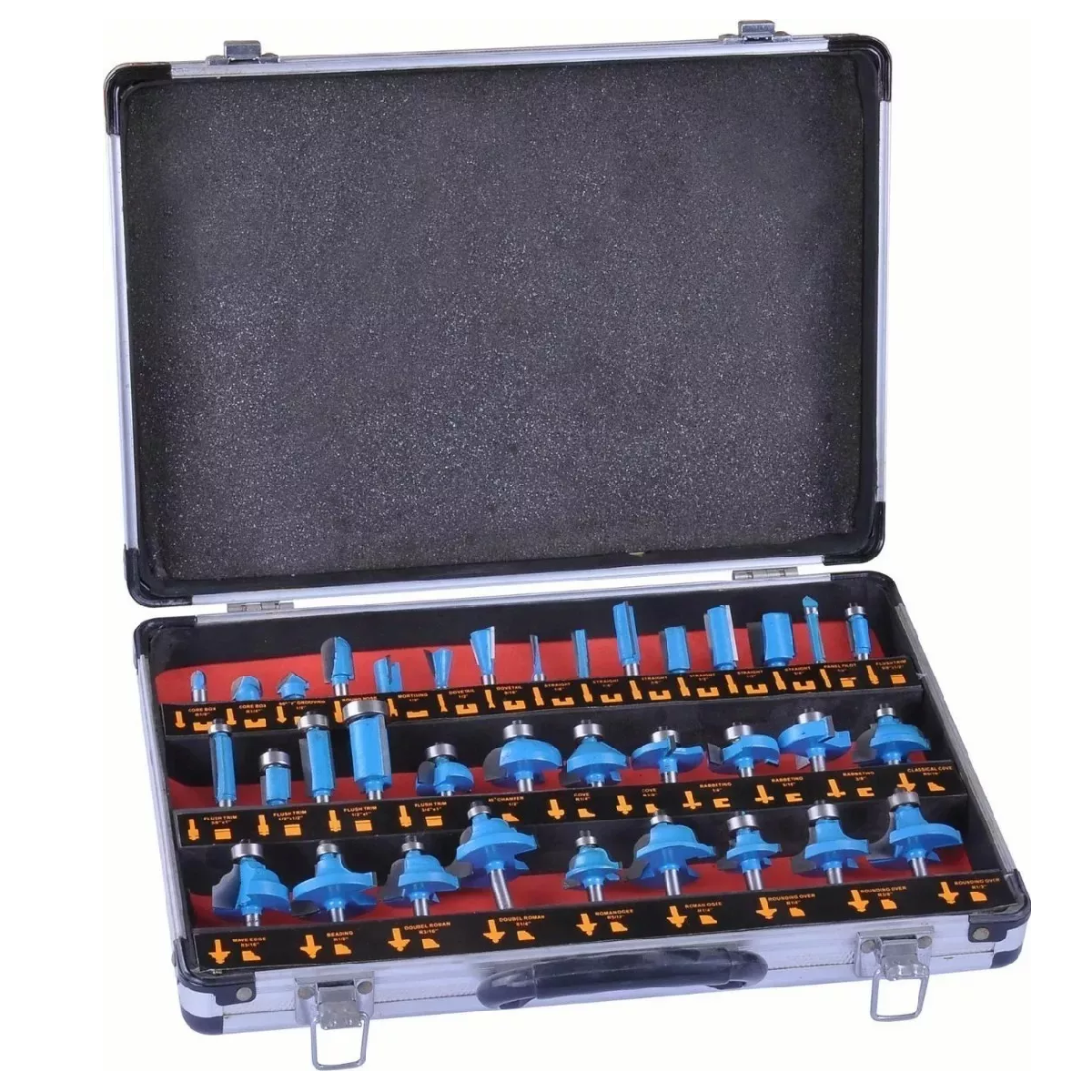 Kit 35 Brocas Fresas 1/4 Para Router De Madera Vástago Molduras