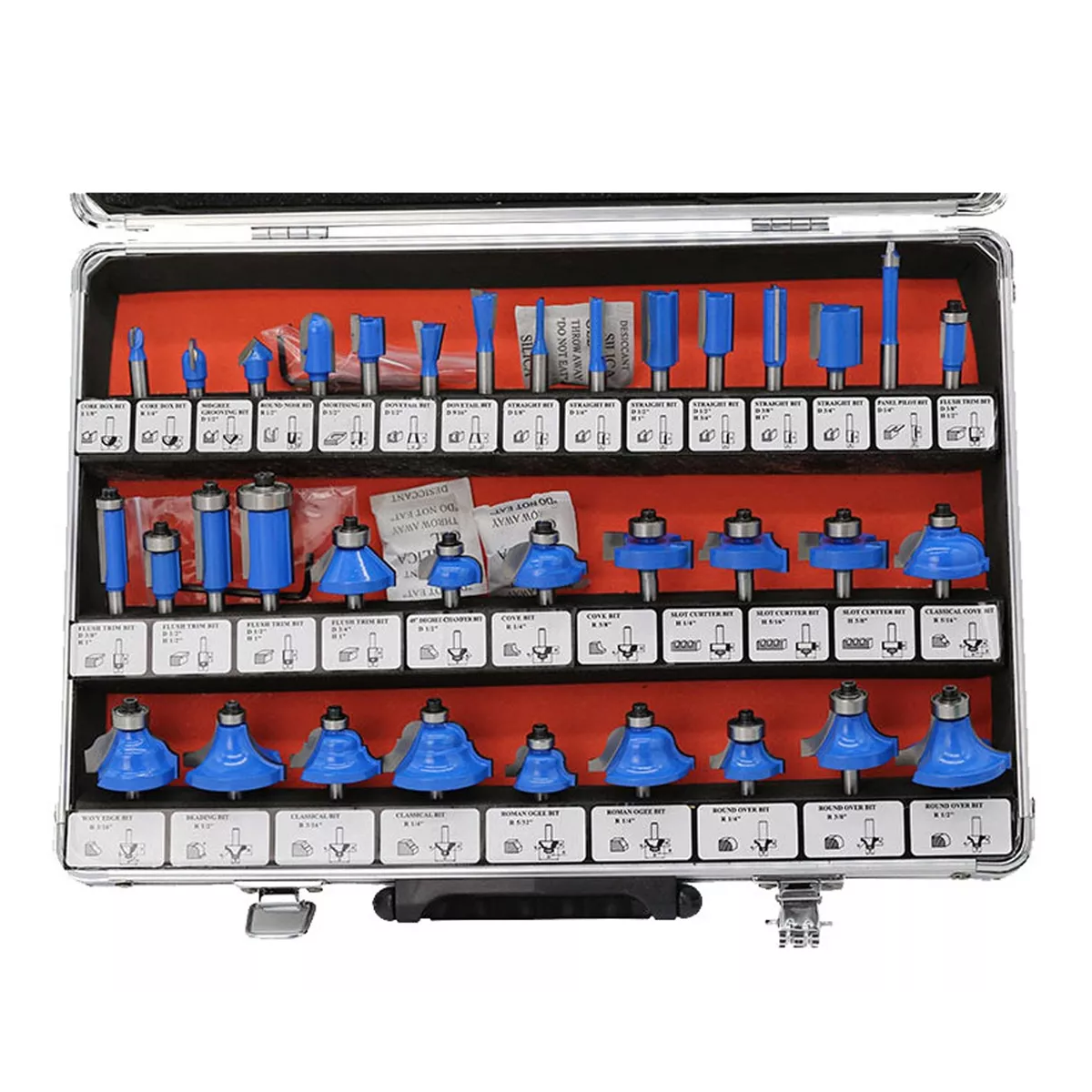 Kit 35 Brocas Fresas 1/4 Para Router De Madera Vástago Molduras