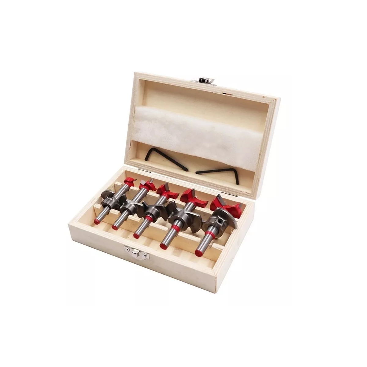 Kit 5 Pcs Broca Para Bisagra Forstner 15-35 Mm Madera Con Tope