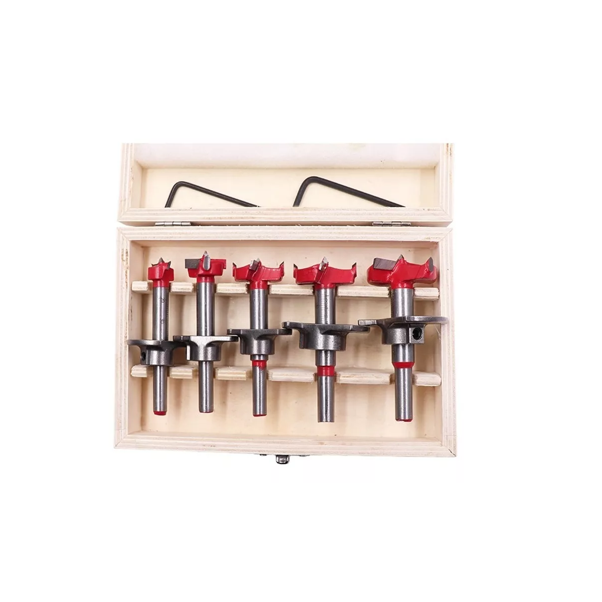 Kit 5 Pcs Broca Para Bisagra Forstner 15-35 Mm Madera Con Tope