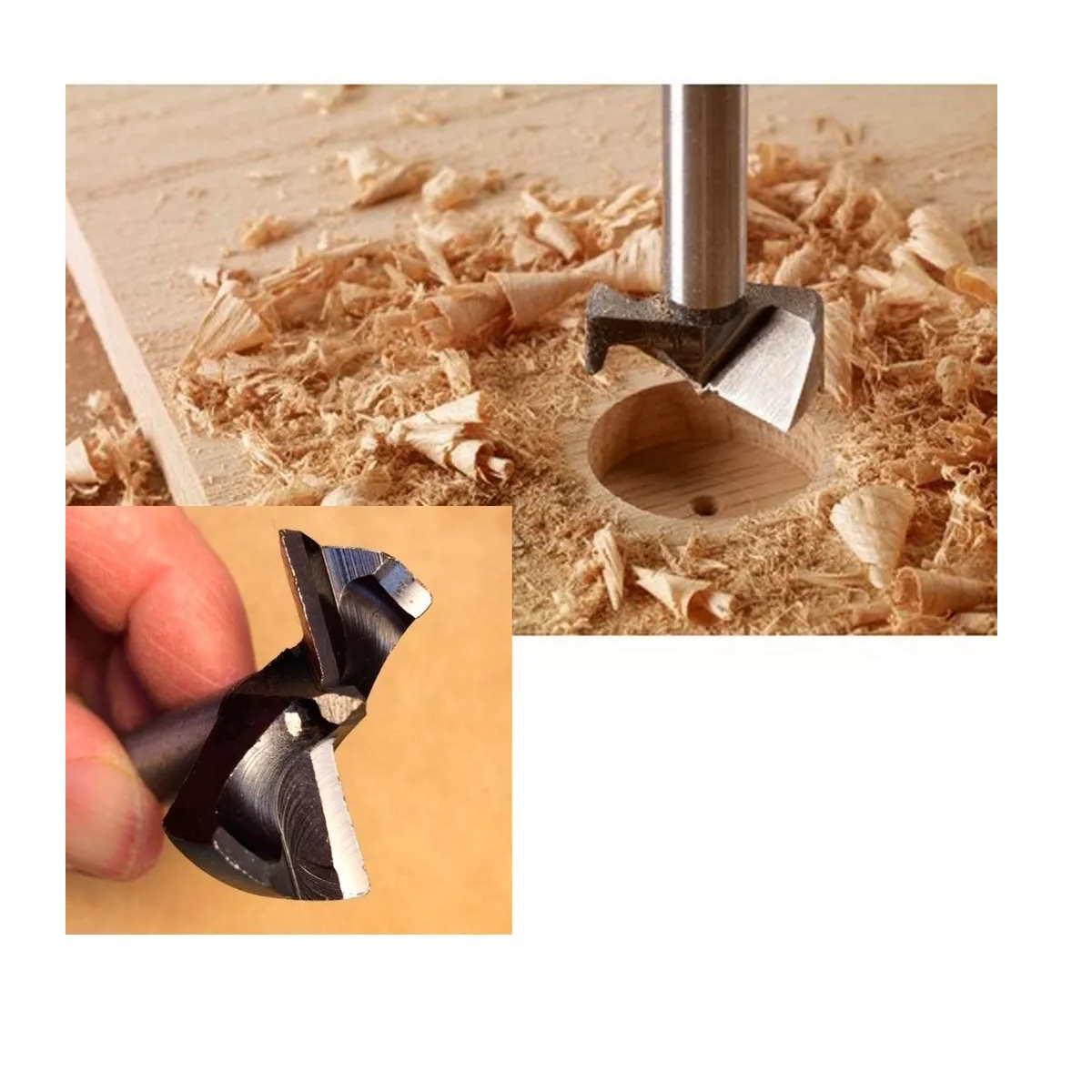 Kit 5 Pcs Broca Para Bisagra Forstner 15-35 Mm Madera Con Tope