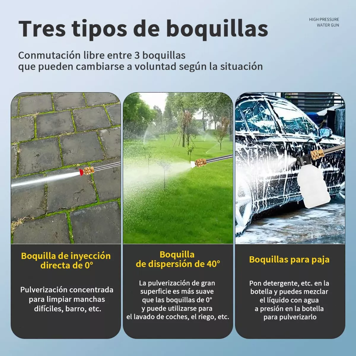 Inalámbrica Hidrolavadora/pistola Lavado Coche /2 Pilas 48v