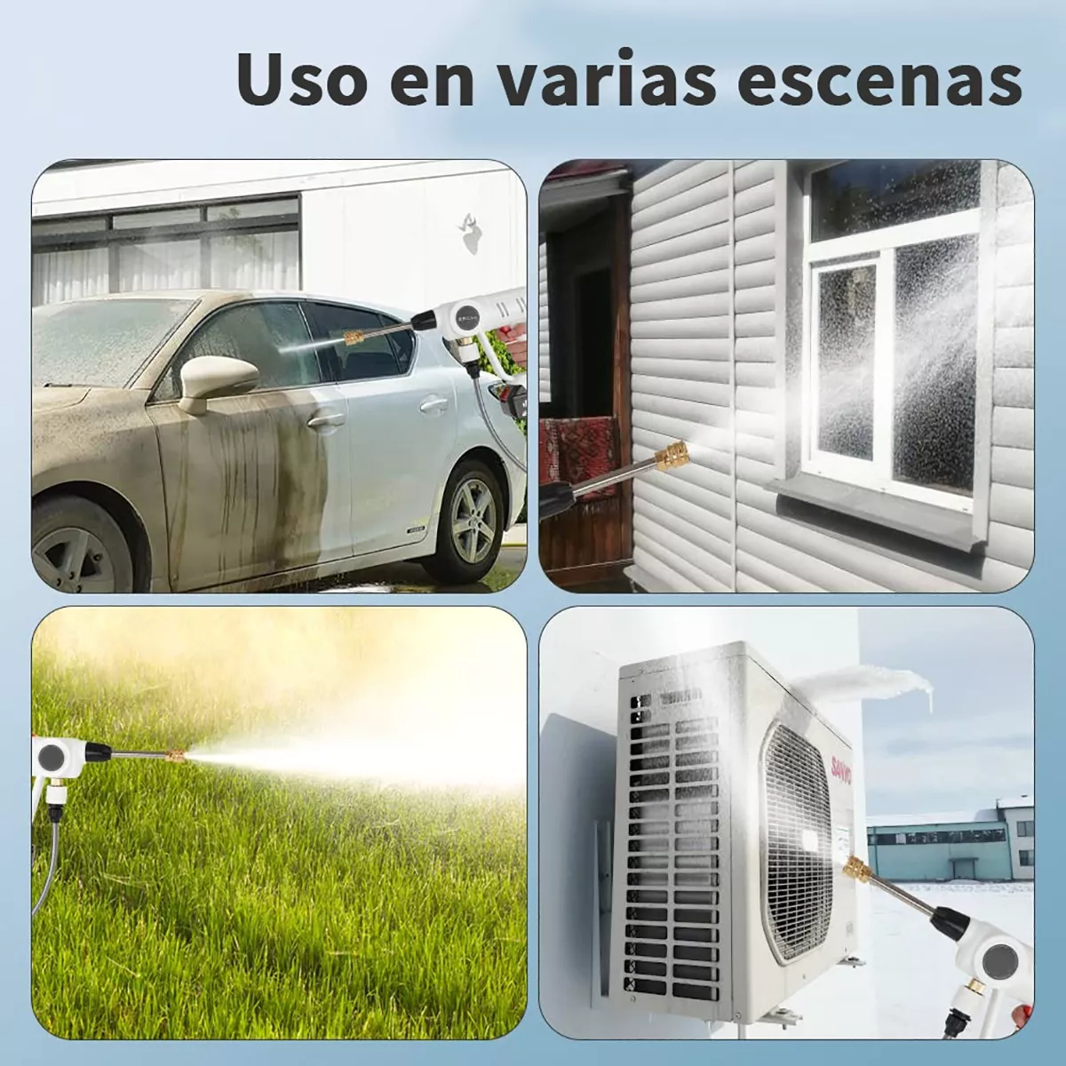 Inalámbrica Hidrolavadora/pistola Lavado Coche /2 Pilas 48v