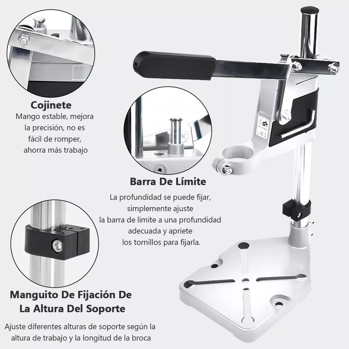 Soporte Vertical Para Taladro 60 Mm Medidas Universal Hierro
