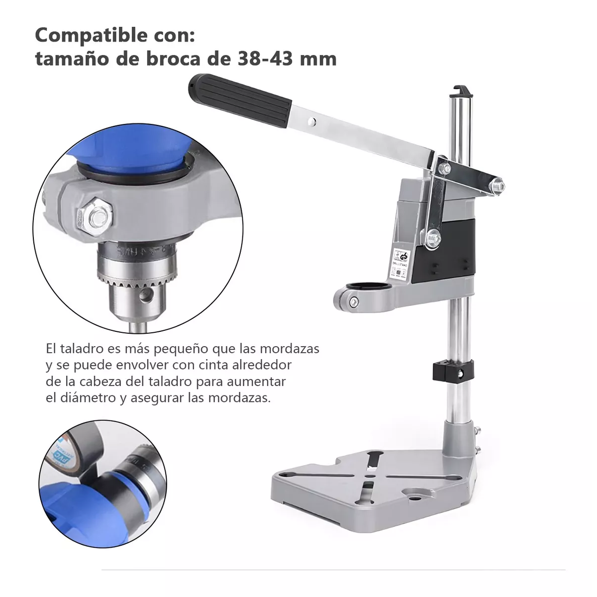 Soporte Vertical Para Taladro 60 Mm Medidas Universal Hierro