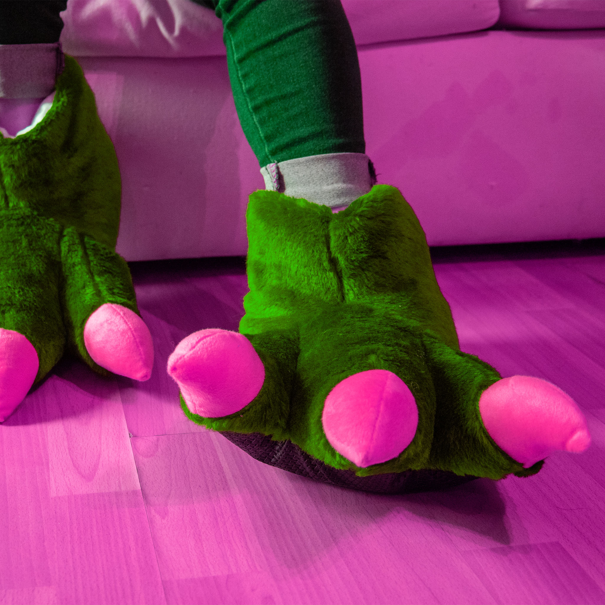 Pantuflas Garras de Dinosaurio Luli Patotas Cómodas y Divertidas Tela Cálida y Suave con Suela Antideslizante Unisex para Toda la Familia