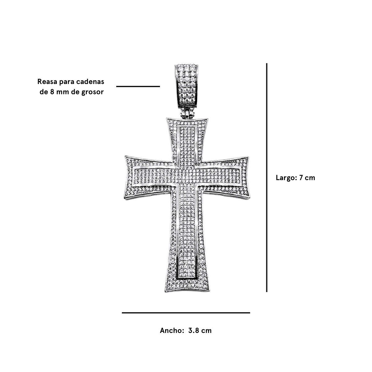 Dije cruz Plata .925 Hombre piedra zirconia
