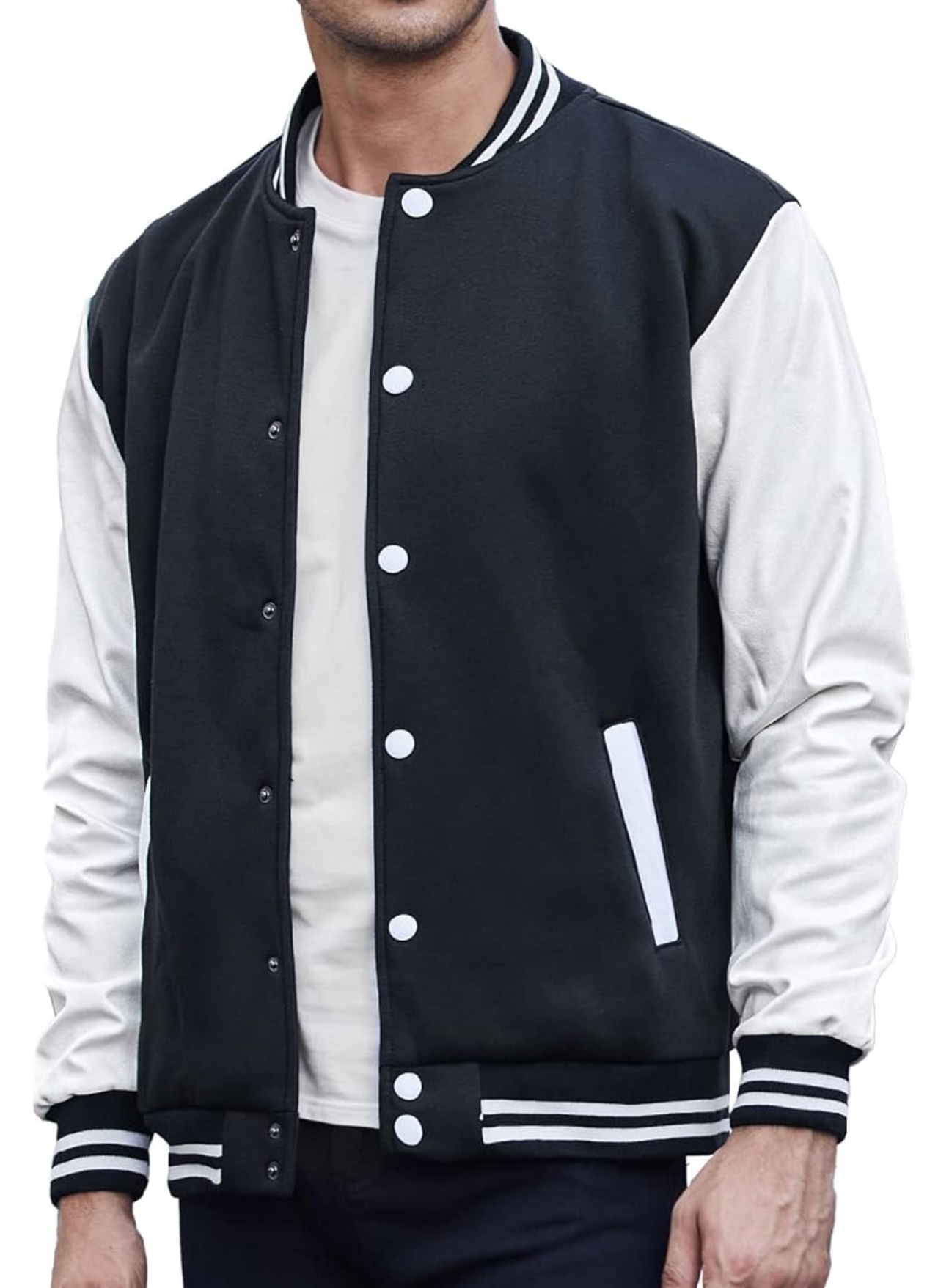 chamarra colegio universitaria azul marino - blanco 