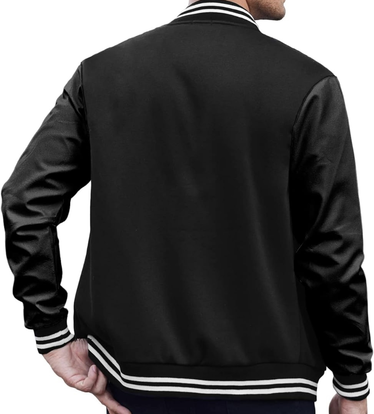 chamarra varsity jacket universitaria mangas vinipiel
