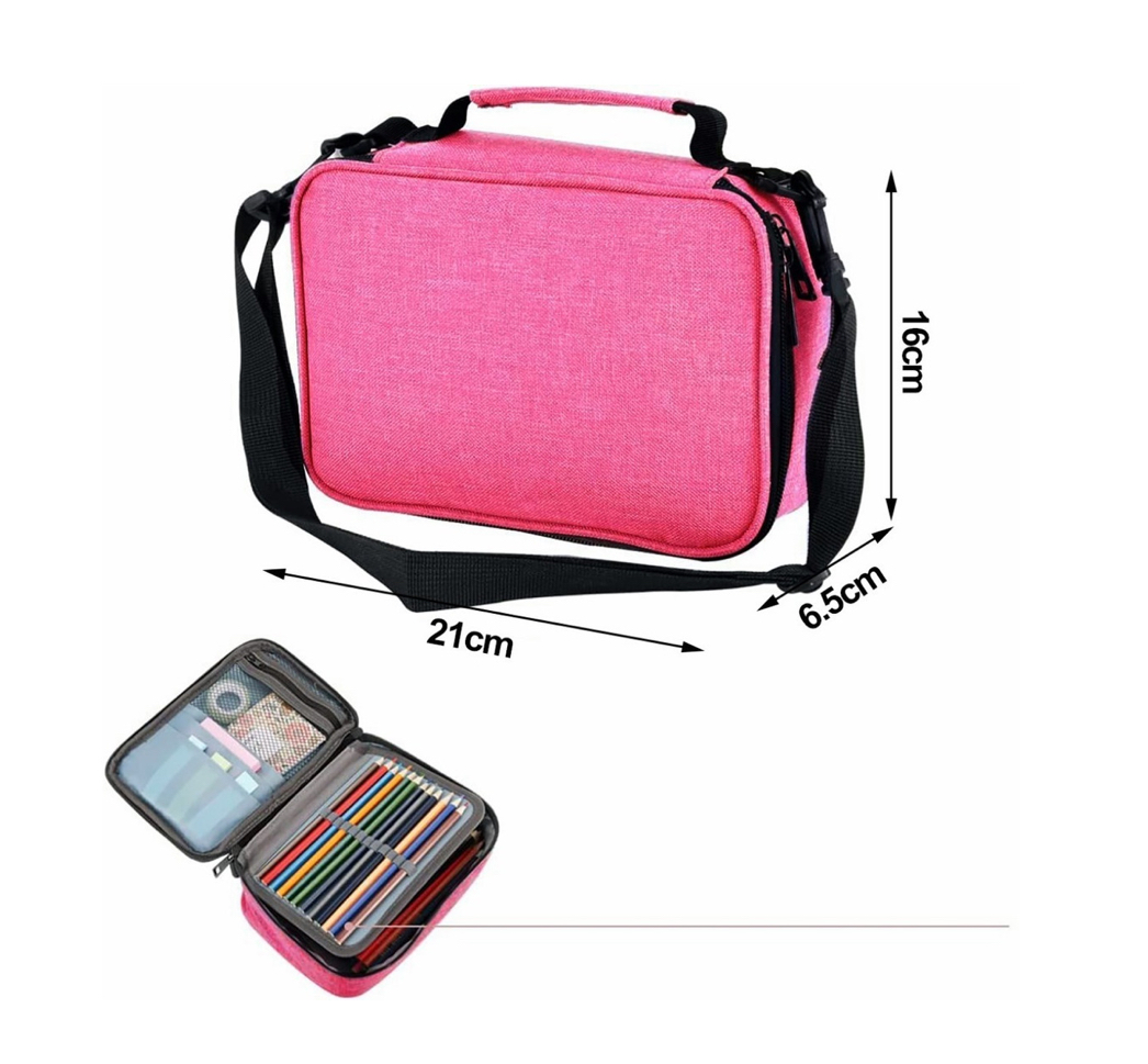 Estuche Para Lápices72 Ranuras Lapiceras Organizador Escolar rosa