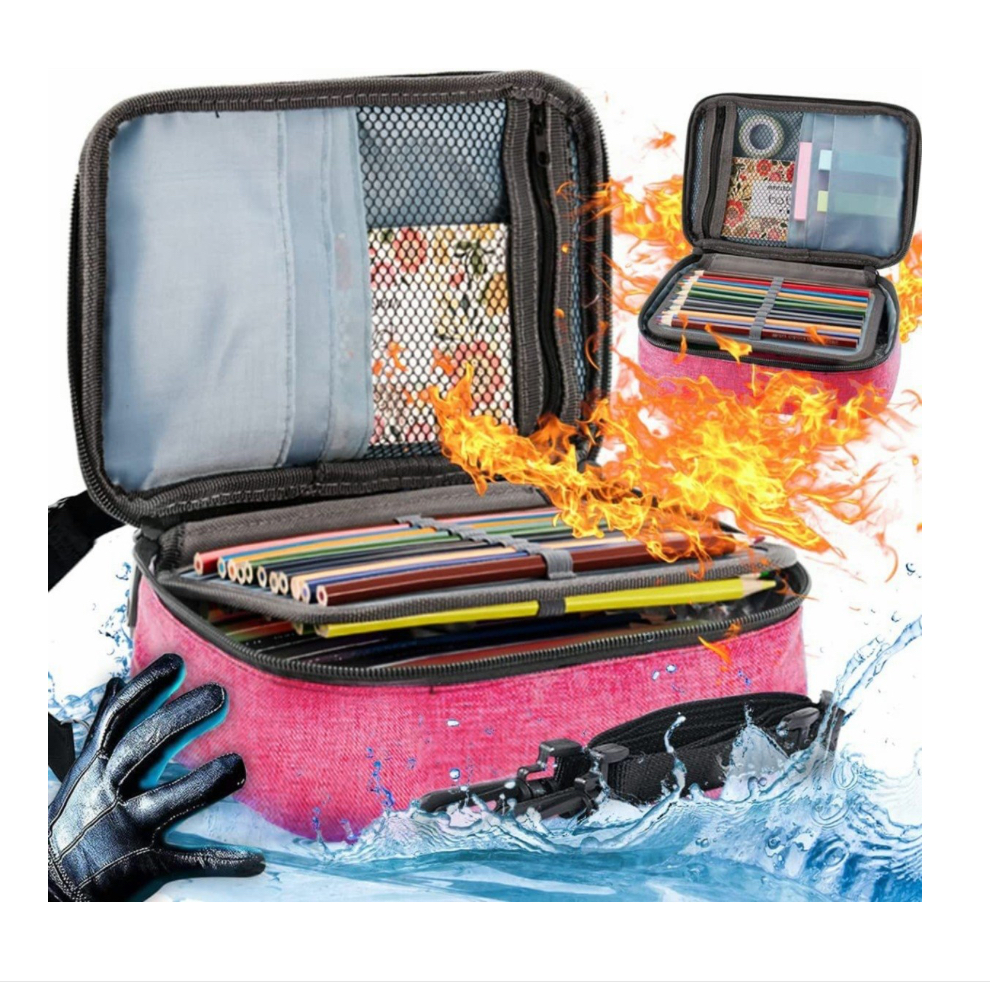 Estuche Para Lápices72 Ranuras Lapiceras Organizador Escolar rosa