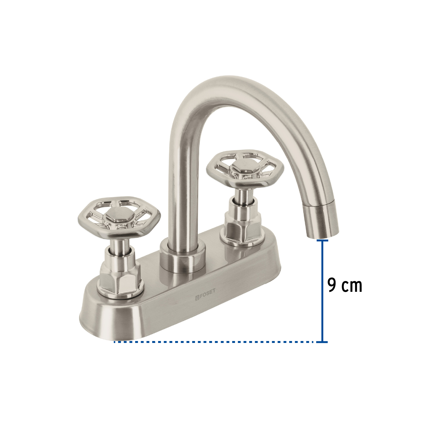 MEZCLADORA P/LAVABO, BAR, MANERALES REDONDOS, SATÍN, TUBIG FOSET 46754