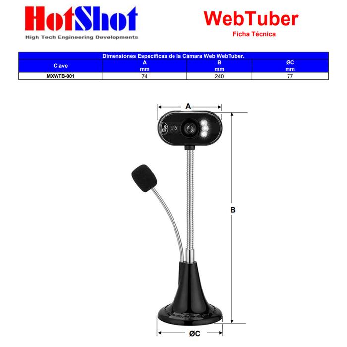 Cámaras Web Full HD para Laptop MXWTB-001-27 Full HD USB 30 1080P 2MP Metal Negro,  WebTuber