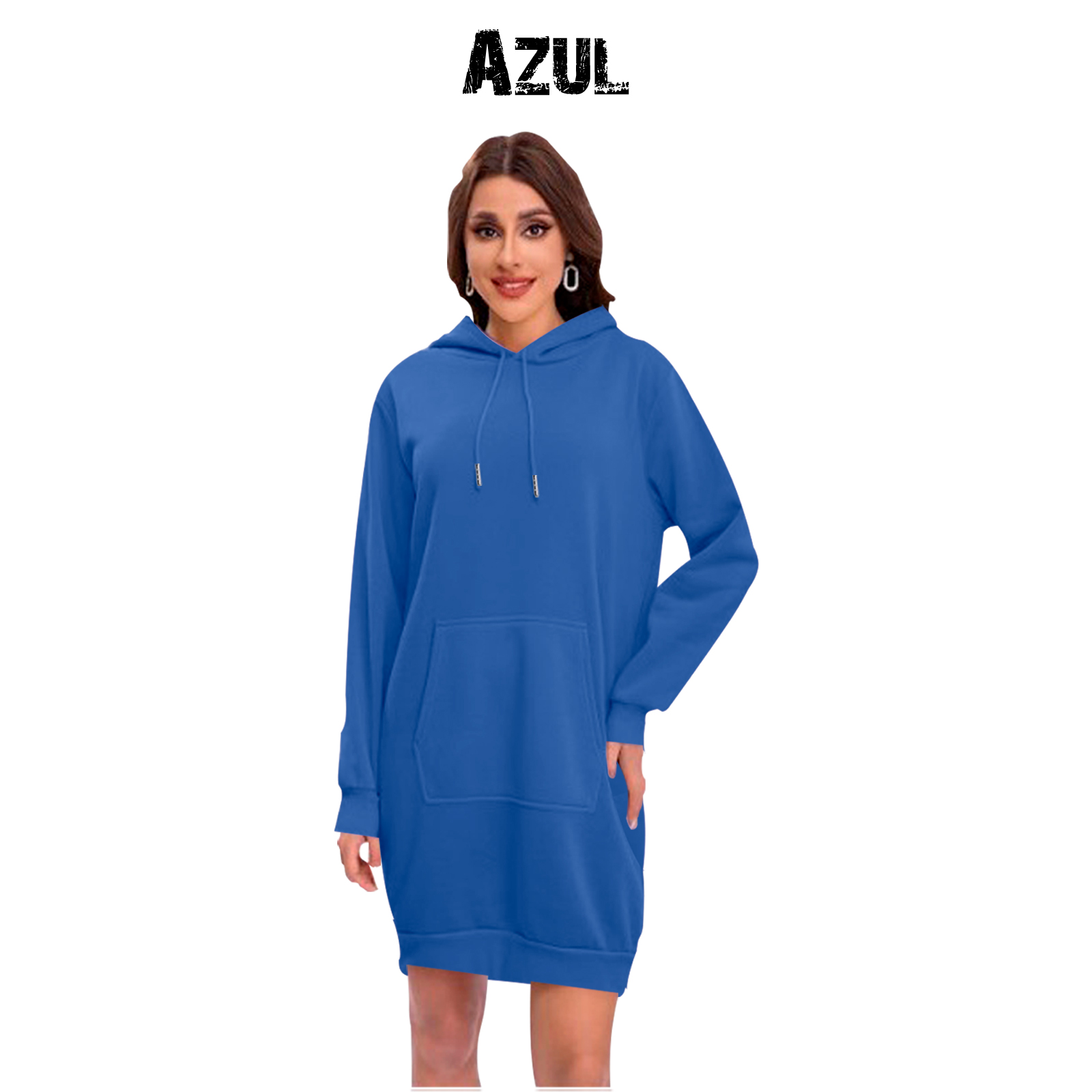 Maxi Sudadera Mujer Hoodie Con Capucha y Cangurera, Calientita, Casual, Abrigo, Chamarra