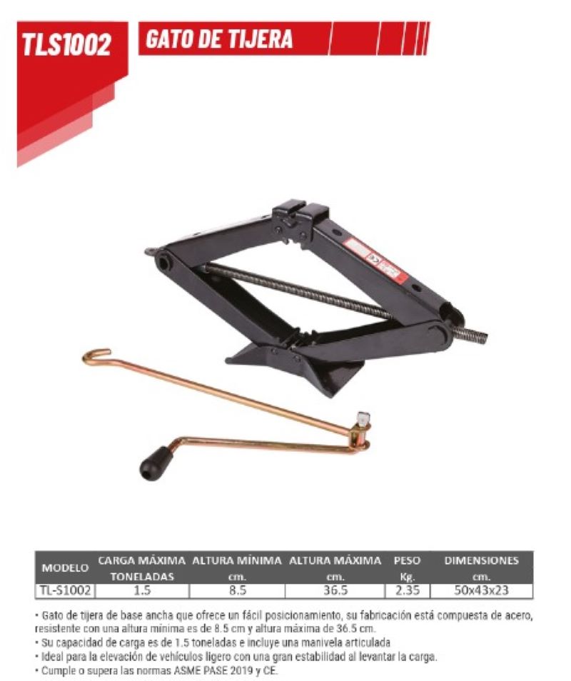 GATO TIJERA MTR 1.5TN MOD. GT-TLS1002-MTREP
