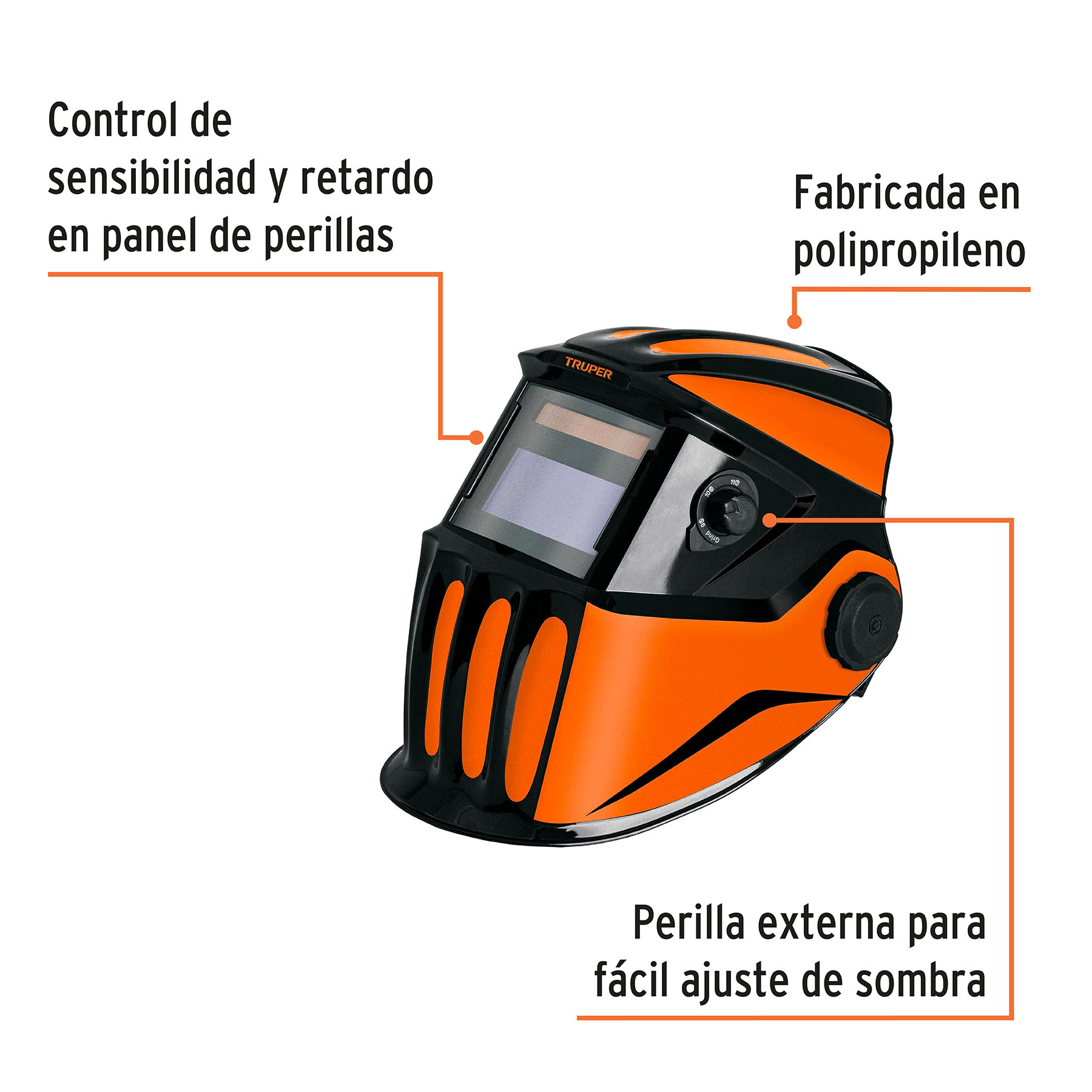 CARETA ELECTRÓNICA DE OSCURECIMIENTO AUTOMÁTICO PROFESIONAL, PARA SOLDAR TRUPER 102228